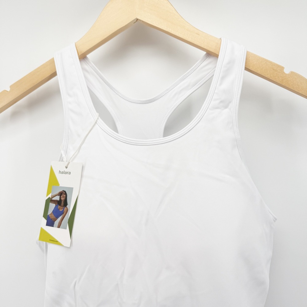 Halara White Racerback Cutout Active Dress XL Sleeveless Tennis Golf Beach NEW - Picture 3 of 13